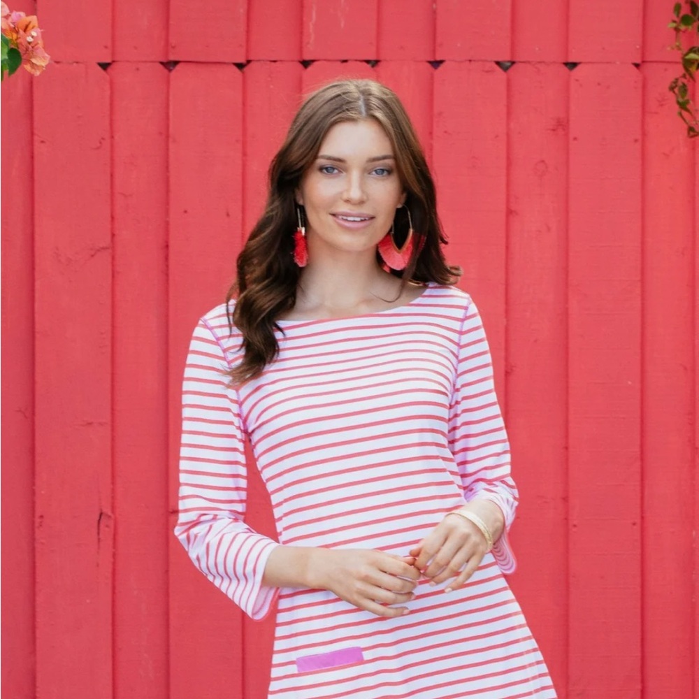 Pink and White Striped Dress